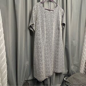 Calvin Klein Black and White Striped Mini Dress